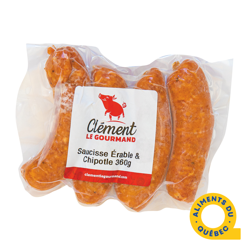 Grosses saucisses Chipotle et Érable Préemballé 6x4un