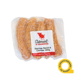 [32084] Grosses saucisses Bacon et Cheddar Préemballé 6x4un